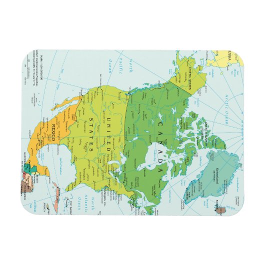 Kaart van Noord-Amerika Magneet (Horizontaal)