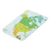 Kaart van Noord-Amerika Magneet (Linkerzijde)