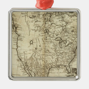 Kaart van Noord-Amerika Metalen Ornament