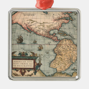 kaart van Noord-Amerika Metalen Ornament