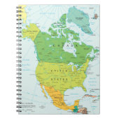 Kaart van Noord-Amerika Notitieboek (Voorkant)