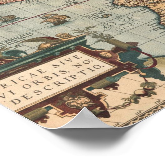  kaart van Noord-Amerika Poster (Hoek)