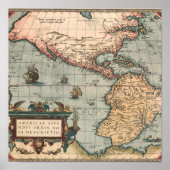  kaart van Noord-Amerika Poster (Voorkant)