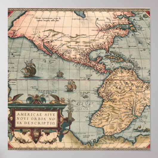  kaart van Noord-Amerika Poster (Voorkant)