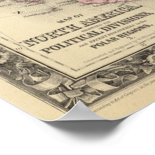 Kaart van Noord-Amerika Poster (Hoek)