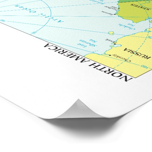 Kaart van Noord-Amerika Poster (Hoek)