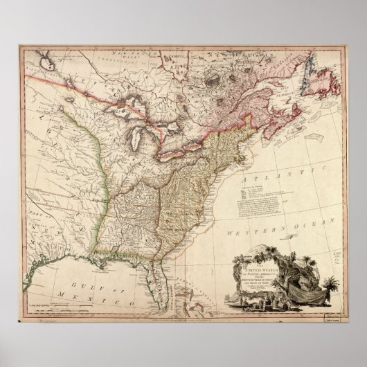  kaart van Noord-Amerika Poster (Voorkant)