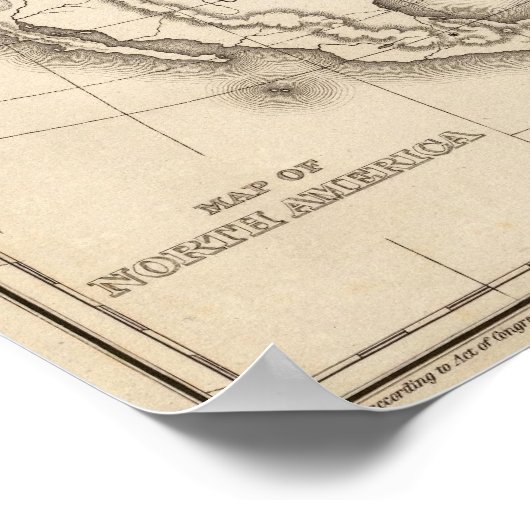 Kaart van Noord-Amerika Poster (Hoek)