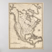Kaart van Noord-Amerika Poster (Voorkant)