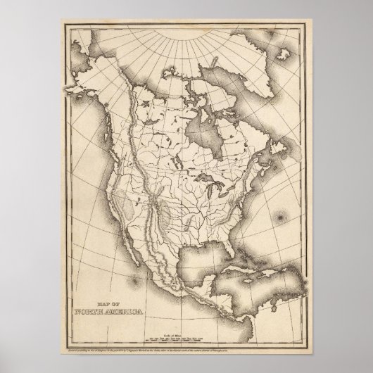 Kaart van Noord-Amerika Poster (Voorkant)