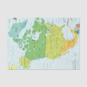 Kaart van Noord-Amerika Tissuepapier
