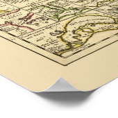 Kaart van Noord-Amerika van Herman Moll 1715 Poster (Hoek)