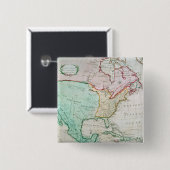 Kaart van Noord-Amerika Vierkante Button 5,1 Cm (Voorkant /achterkant)