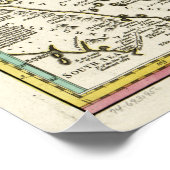 Kaart van Noord-Amerika volgens het Verdrag van Pa Poster (Hoek)