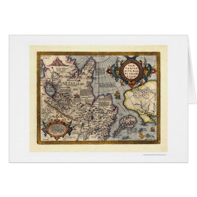 Kaart van Noord-Azië door Abraham Ortelius 1603 (Voorkant Horizontaal)