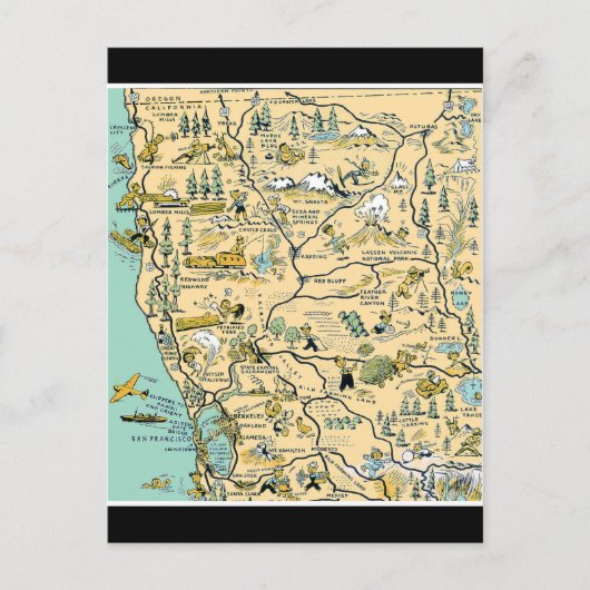 kaart van Noord-Californië (Voorkant)