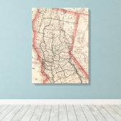  kaart van Noord-Californië (1883) Canvas Afdruk (Insitu (Houten vloer))