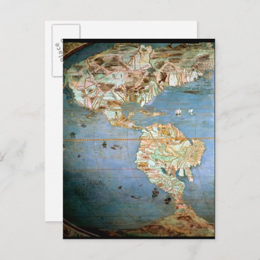 Kaart van Noord- en Zuid-Amerika (Voorkant / Achterkant)