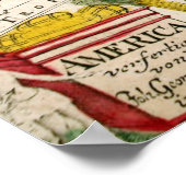 kaart van Noord- en Zuid-Amerika 1761 Poster (Hoek)