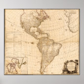 Kaart van Noord- en Zuid-Amerika (1786) Poster (Voorkant)