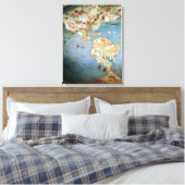 Kaart van Noord- en Zuid-Amerika Canvas Afdruk (Insitu (Slaapkamer))