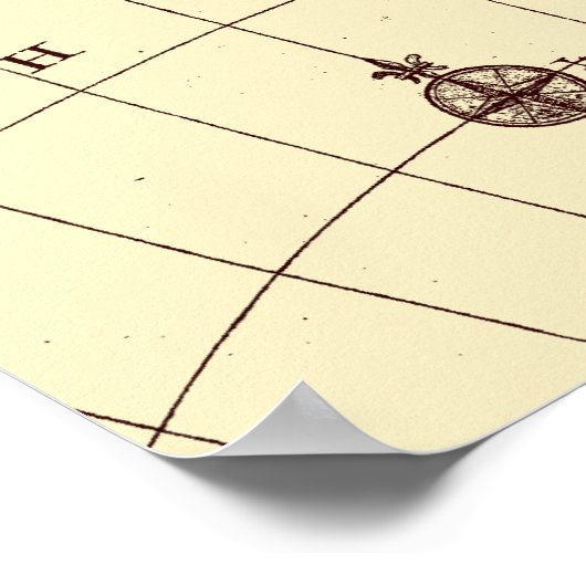  kaart van Noord- en Zuid-Amerika Poster (Hoek)