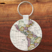 kaart van Noord- en Zuid-Amerika Sleutelhanger (Voorkant)