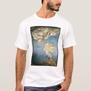 Kaart van Noord- en Zuid-Amerika T-shirt