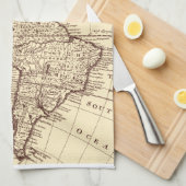 kaart van Noord- en Zuid-Amerika Theedoek (Quarter Fold)