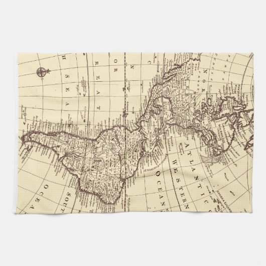 kaart van Noord- en Zuid-Amerika Theedoek (Horizontaal)