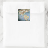 Kaart van Noord- en Zuid-Amerika Vierkante Sticker (Tas)