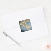 Kaart van Noord- en Zuid-Amerika Vierkante Sticker (Envelop)