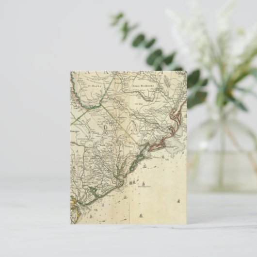 Kaart van Noord- en Zuid-Carolina (Staand voorkant)