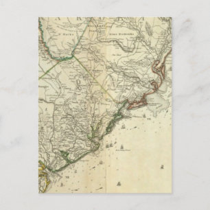 Kaart van Noord- en Zuid-Carolina