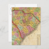 Kaart van Noord- en Zuid-Carolina en Georgië (Voorkant / Achterkant)