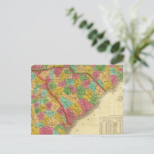 Kaart van Noord- en Zuid-Carolina en Georgië (Staand voorkant)