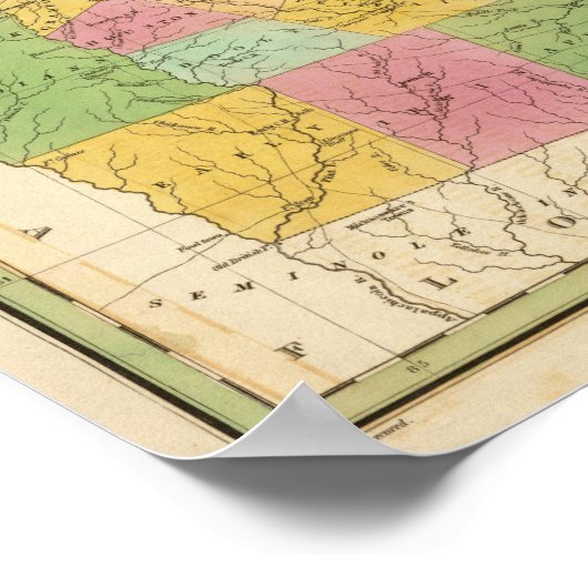 Kaart van Noord- en Zuid-Carolina en Georgië Poster