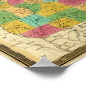 Kaart van Noord- en Zuid-Carolina en Georgië Poster (Hoek)