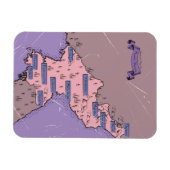 Kaart van Noord-Korea Magneet (Horizontaal)
