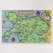  kaart van Noord-Wales Legpuzzel (Horizontaal)