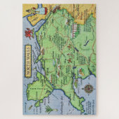  kaart van Noord-Wales Legpuzzel (Verticaal)