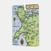 kaart van Noord-Wales Metalen Ornament (Voorkant links)