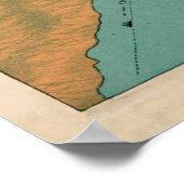 kaart van Noord-Zeeland (1880) Poster (Hoek)