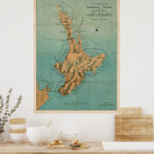 kaart van Noord-Zeeland (1880) Poster (Keuken)