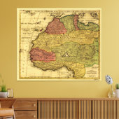 Kaart van Noordwest-Afrika (1792) Canvas Afdruk (Insitu (Woonkamer))