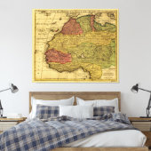 Kaart van Noordwest-Afrika (1792) Canvas Afdruk (Insitu (Slaapkamer))