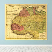 Kaart van Noordwest-Afrika (1792) Canvas Afdruk (Insitu (Houten vloer))