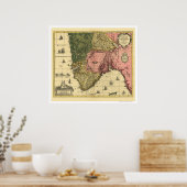 Kaart van Noorwegen door Jan Jansson 1650 Poster (Keuken)