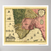 Kaart van Noorwegen door Jan Jansson 1650 Poster (Voorkant)