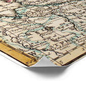  kaart van Noorwegen en Zweden (1717) Poster (Hoek)